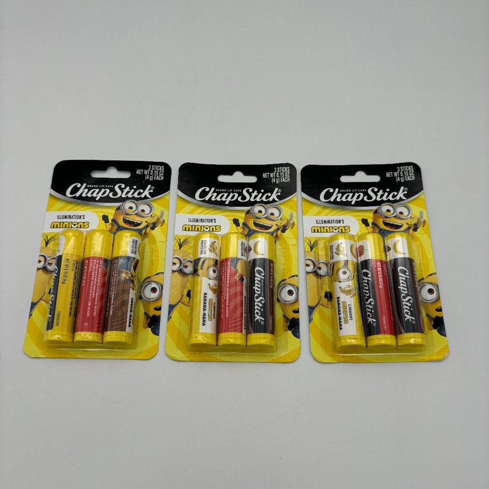 ChapStick Illuminations Minions Banana-Nana Lip Balm, Lip Care 3-Pack Lot of 3